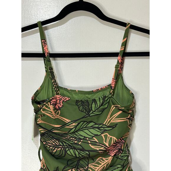 Hutch Zenna Floral One-Piece Swimsuit Green Pink Size XS NWT No Belt Vacation - Picture 9 of 14